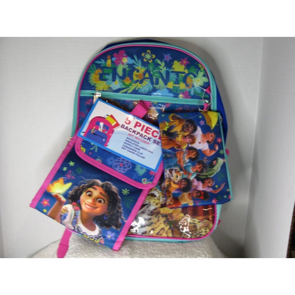 Disney Encanto 5-Piece Backpack Set For Kids With Lunch Bag Pencil Case & More -